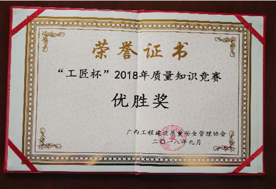 乐鱼在线注册_乐鱼（中国）
喜获全区“工匠杯”2018年质量知识竞赛佳绩